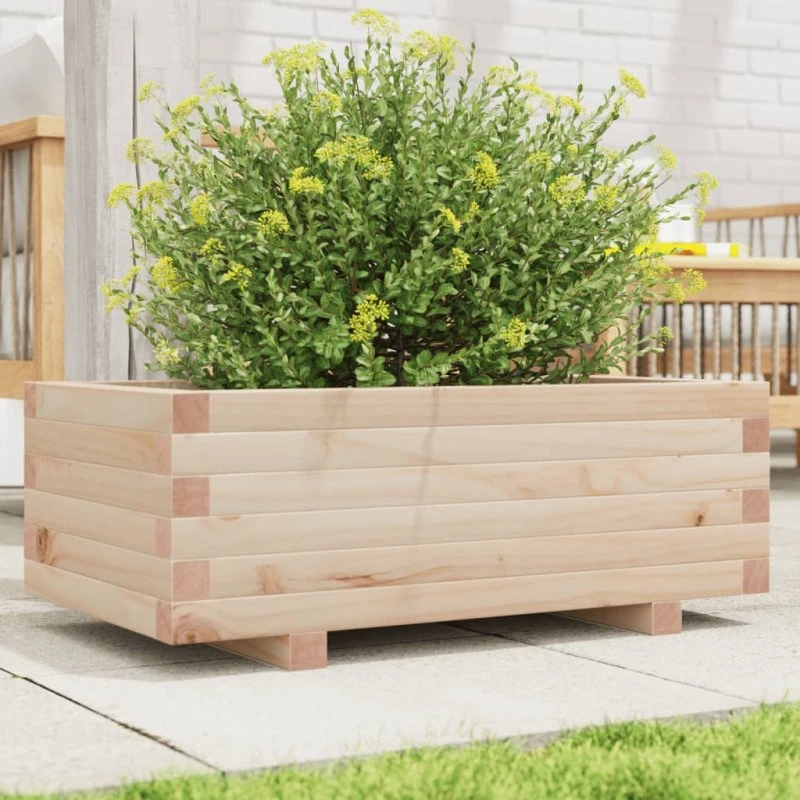 Plantekasse i massivt fyrretræ 70x40x26,5 cm
