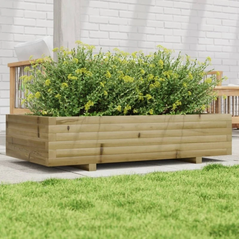 Plantekasse i imprægneret fyrretræ 110x60x26,5 cm
