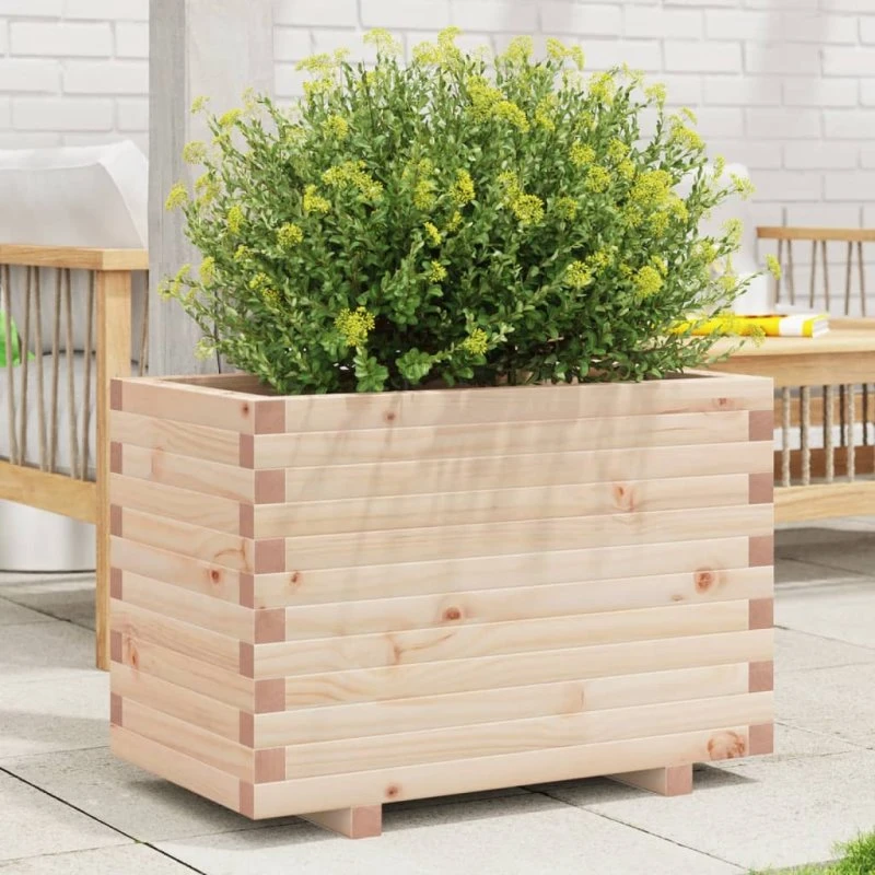 Plantekasse i massivt fyrretræ 70x40x49,5 cm