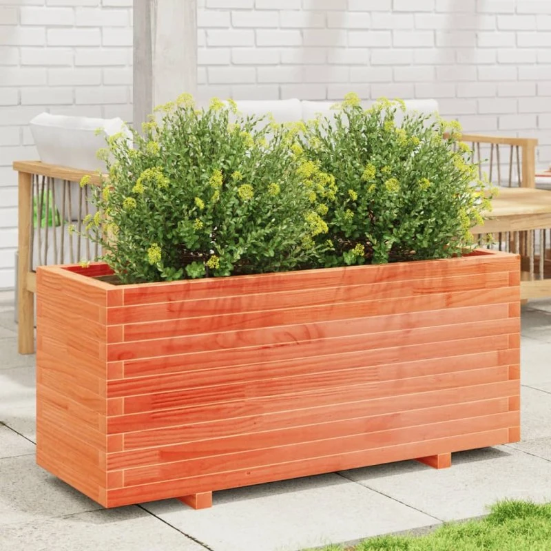 Plantekasse i massivt fyrretræ 110x40x49,5 cm
