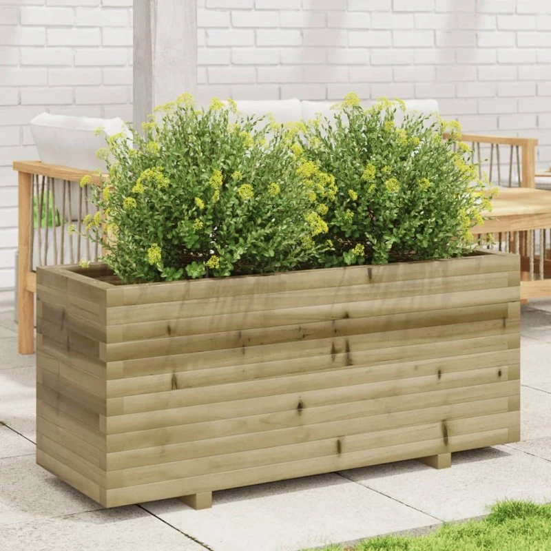 Plantekasse i imprægneret fyrretræ 110x40x49,5 cm