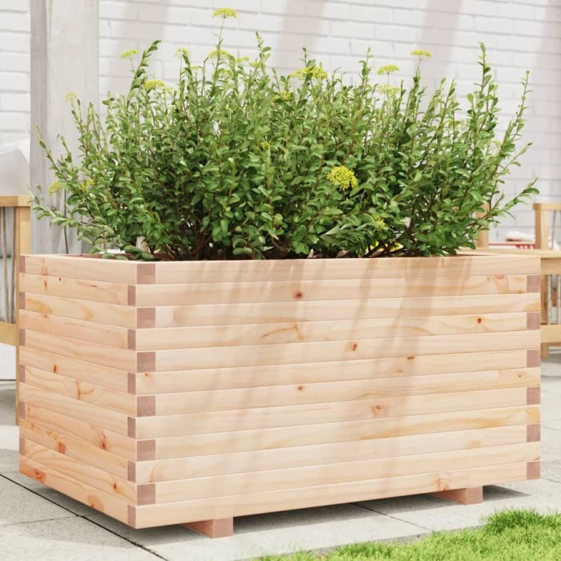 Plantekasse i massivt fyrretræ 90×60×49,5 cm