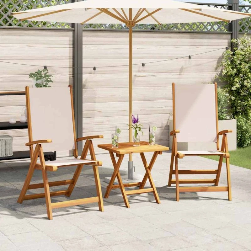 Foldbare havestole i akacietræ, 2 stk.
