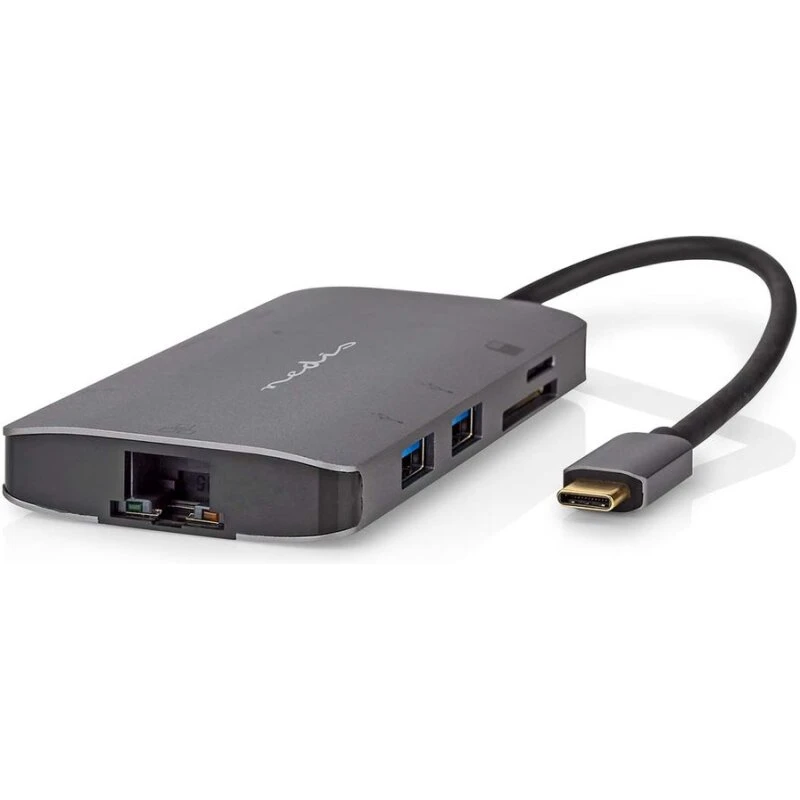 Nedis 7-i-1 USB-C Multiport – HDMI, Ethernet, SD, 3xUSB-A, PD 100W