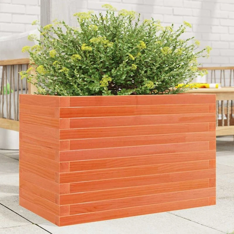 Plantekasse i massivt fyrretræ 70x40x46 cm - gyldenbrun