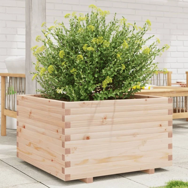 Plantekasse i massivt fyrretræ 80x80x49,5 cm