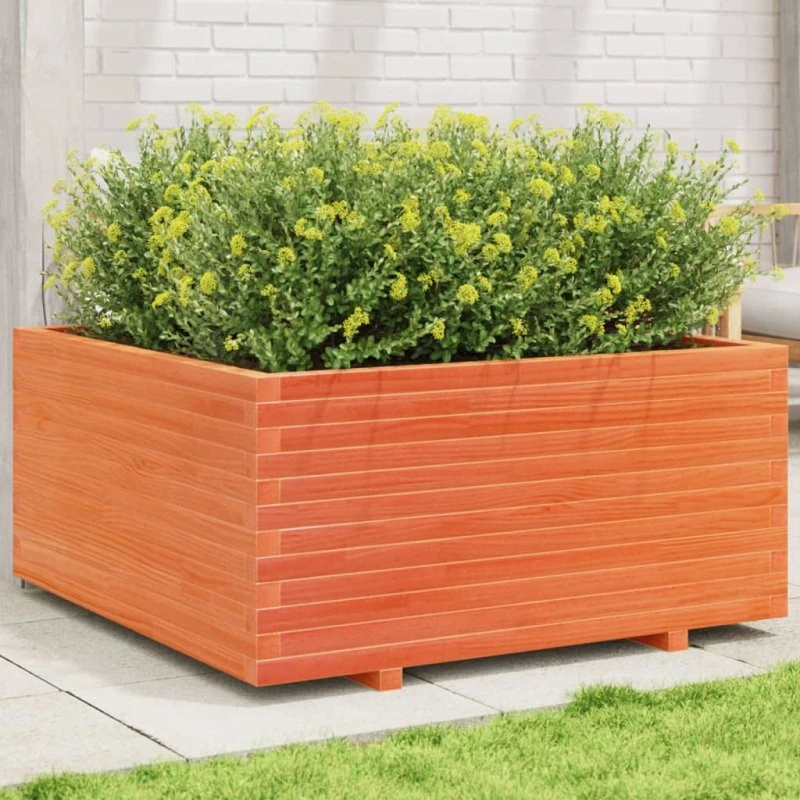 Plantekasse i massivt fyrretræ 100x100x49,5 cm