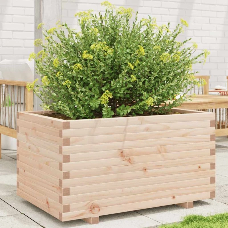 Plantekasse i massivt fyrretræ 90x60x49,5 cm