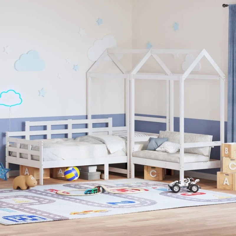 Husseng/daybed 80x200 cm i massivt fyrretræ, hvid