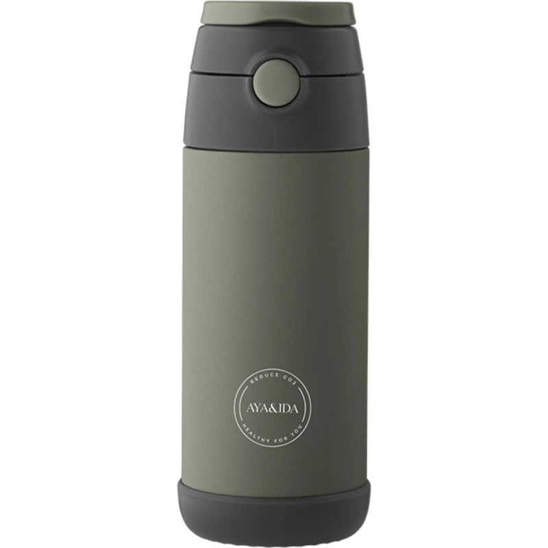 Aya&Ida Kids Straw Thermoflaske 350 ml – Tropical Green