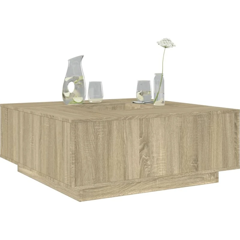 Sofabord 100x100x40 cm i konstrueret træ - Sonoma-eg