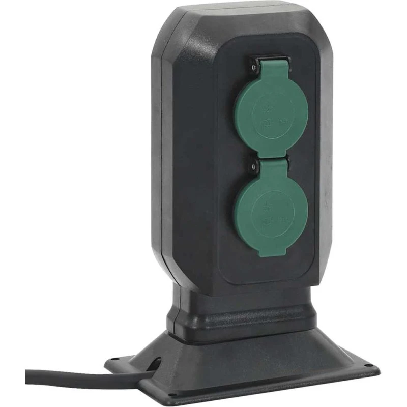 Udendørs strømforsyning med spyd 2-vejs, sort/grøn