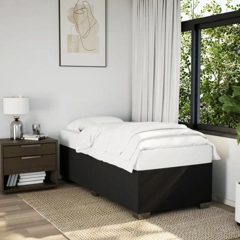 Sengeramme 90x190 cm stof - sort (uden madras)