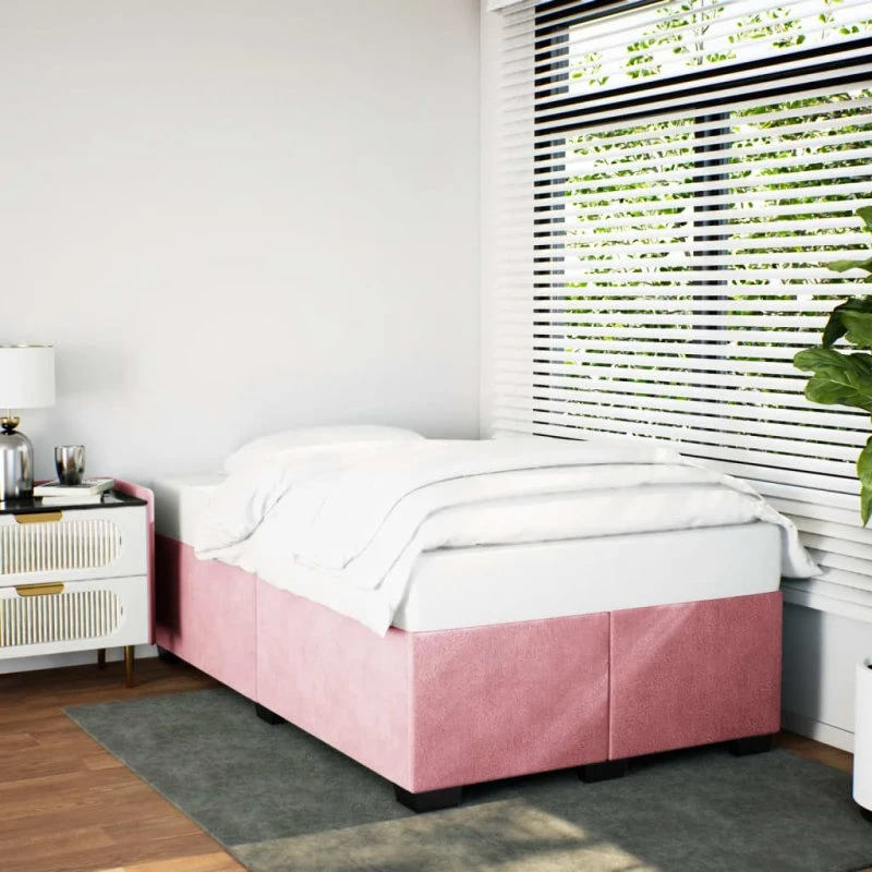 Sengeramme 120x200 cm i pink fløjl