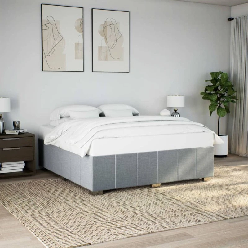 Sengeramme 180x200 cm stof lysegrå – uden madras