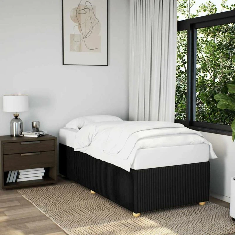 Sengeramme 80x200 cm i sort stof (uden madras)