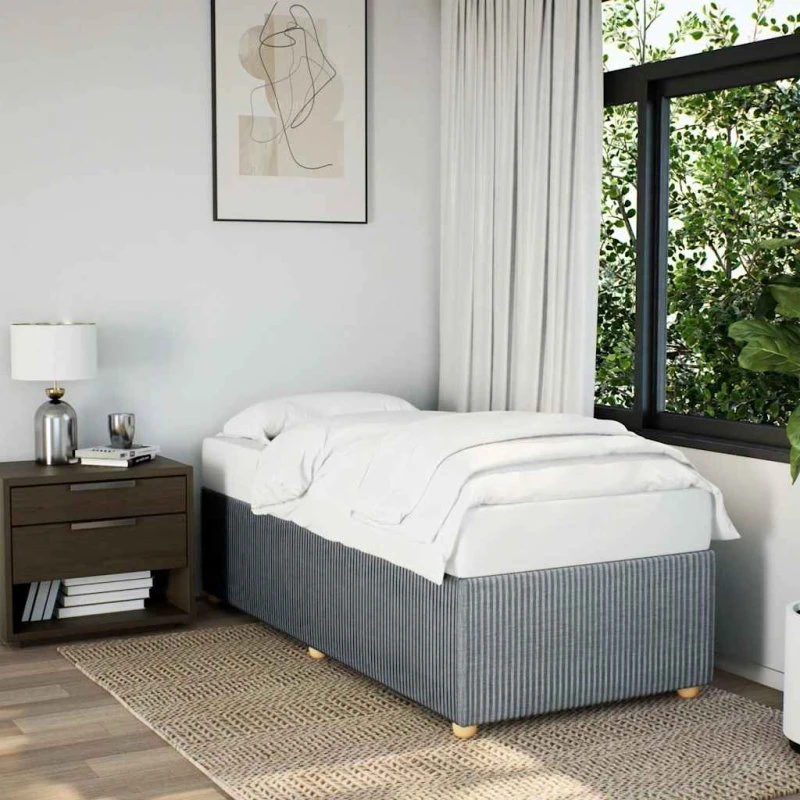 Sengeramme 90x190 cm i stof lysegrå – uden madras