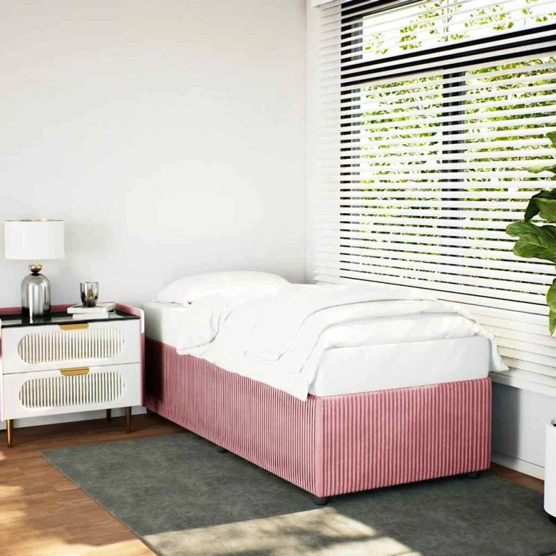 Sengeramme 100x200 cm i pink fløjl