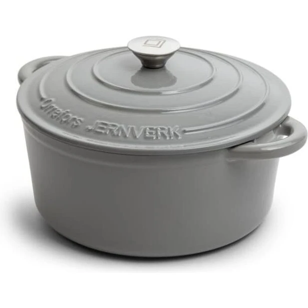 Orrefors Jernverk 410820 støbejernsgryde 5 L, lysgrå