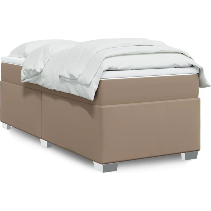 Kontinentalseng 90x200 cm i cappuccino kunstlæder