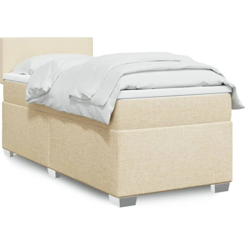 Kontinentalseng med madras 80x200 cm – creme stof