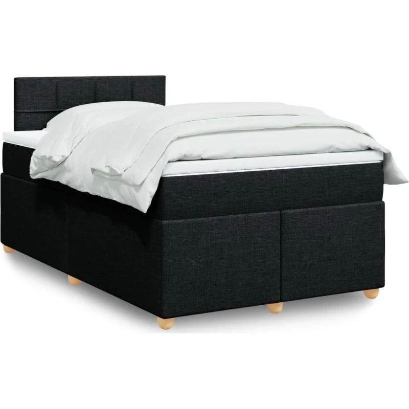 Kontinentalseng 120x190 cm med pocketmadras – sort stof