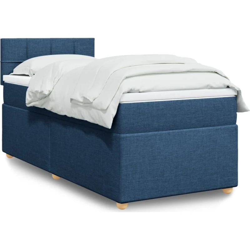 Kontinentalseng 80x200 cm med pocketmadras – blå