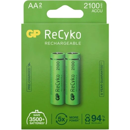 GP ReCyko AA NiMH 2100 mAh 1,2V 2-pak