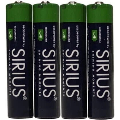 Sirius genopladelige AAA-batterier 4 stk (Spotshop special)