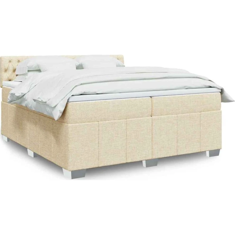 Kontinentalseng 200x200 cm med pocketmadras - creme
