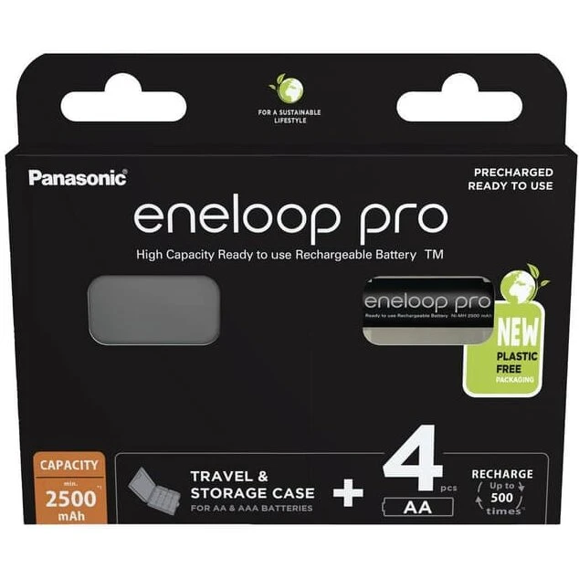 Panasonic eneloop Pro AA 4 stk 2500 mAh (Genopladelige)