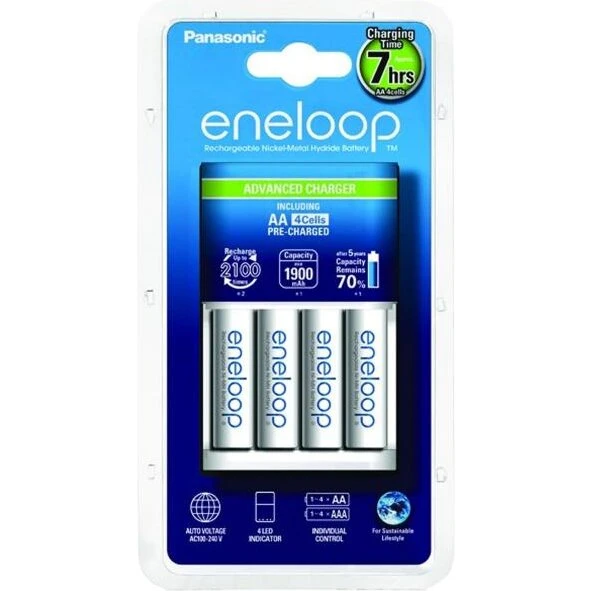 Panasonic Eneloop BQ-CC17 batterilader med 4x AA