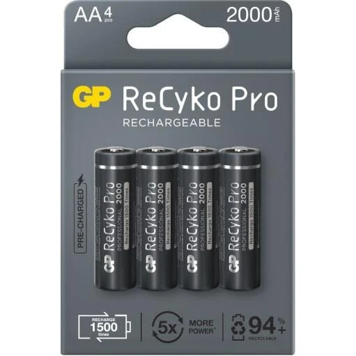 GP ReCyko Pro AA 2000mAh Ni‑MH genopladelige batterier 4 stk