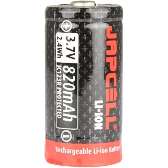 Japcell JC123R CR123 Genopladelig 3,7V Li-ion 820mAh