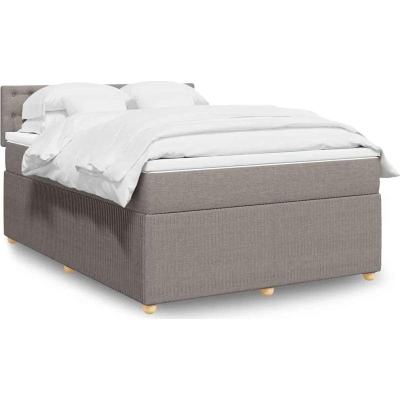 Kontinentalseng 140x190 med pocketmadras - gråbrun stof