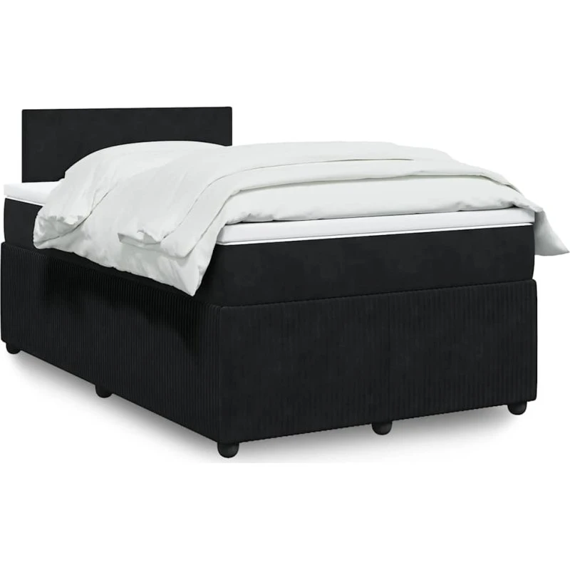 Kontinentalseng 120x190 cm i sort velour med madras