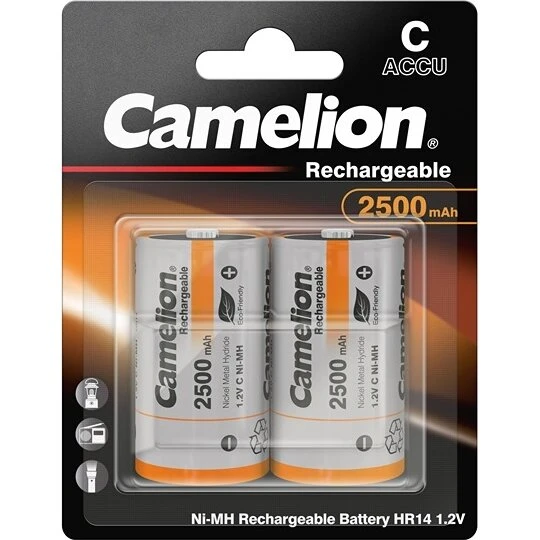 Camelion Genopladeligt C-batteri 2500mAh (2 stk)