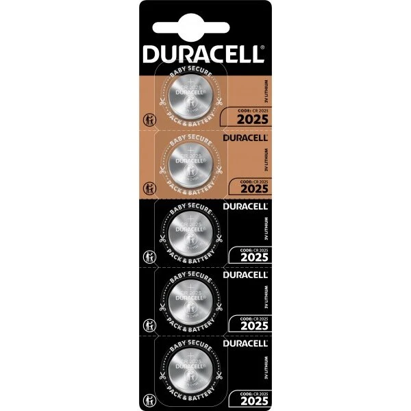 Duracell CR2025 3V lithium knapcelle, 5-pak