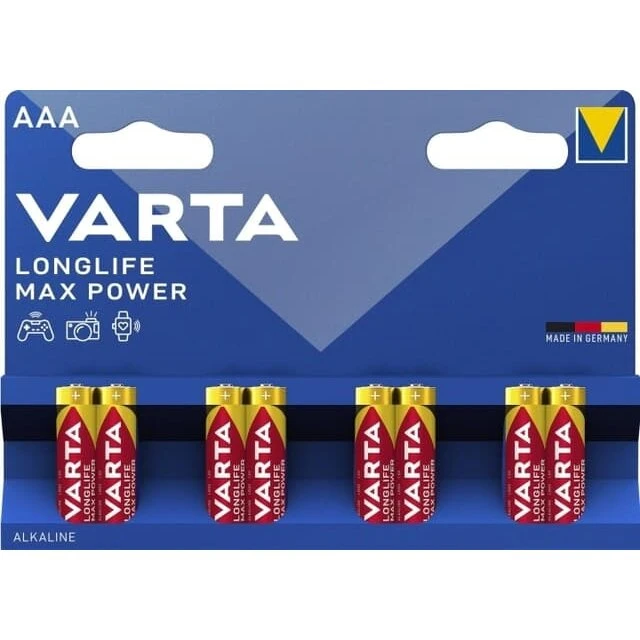 Varta Longlife Max Power AAA (LR03) 8-pak - Rød