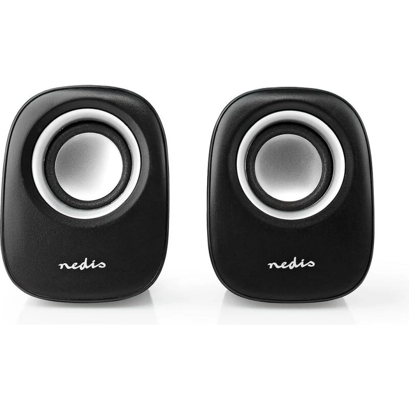 Nedis PC-højttaler 2.0, 12 W – USB-drevet med 3,5 mm og volumen