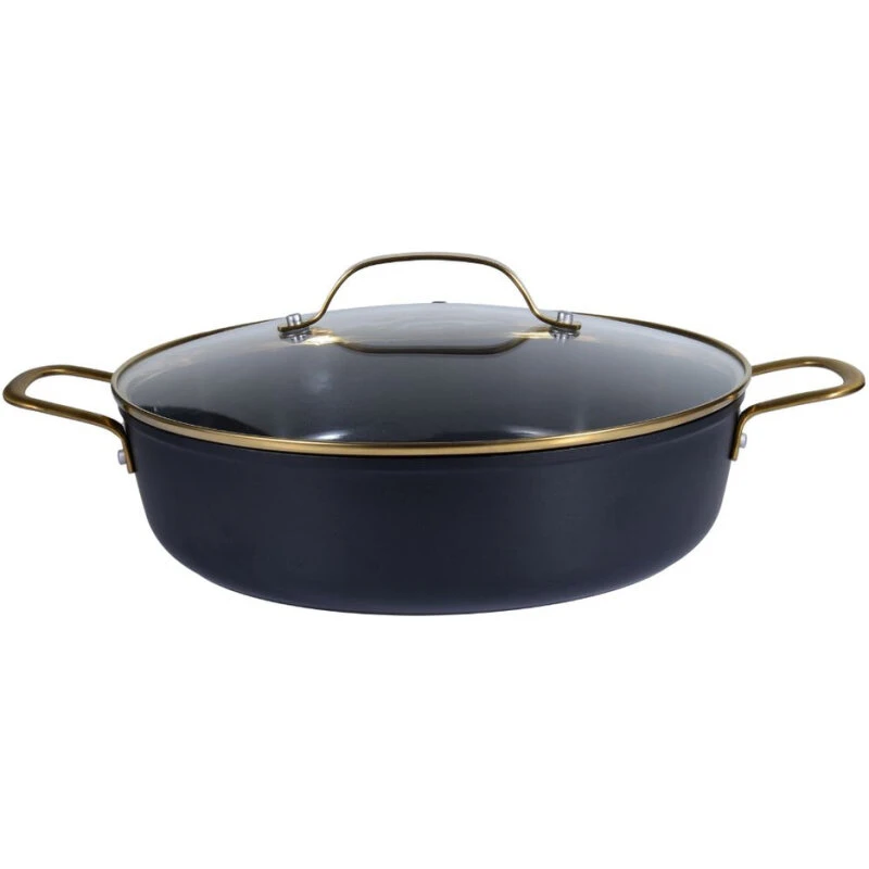 CONZEPT Sautergryde 28 cm, 4 L – messinghåndtag, keramisk