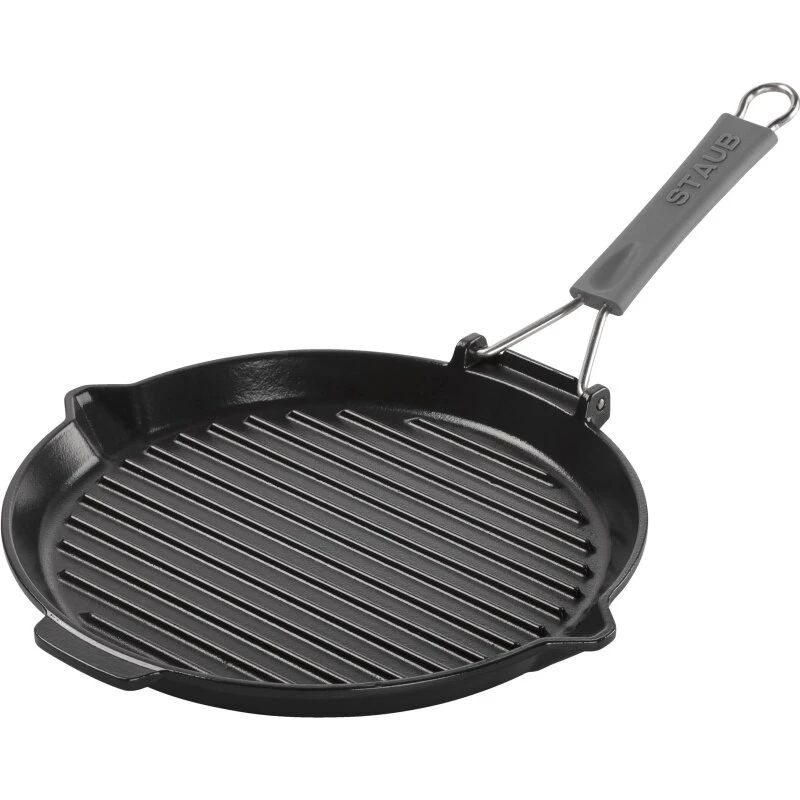 Staub Grillpande 28 cm, støbejern - sort