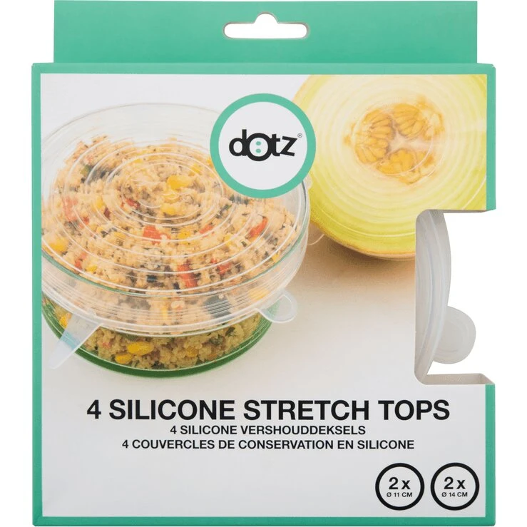 DOTZ transparente silikone låg 4 stk (6–9 cm)