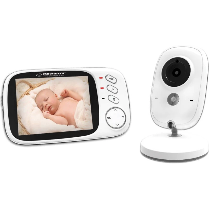 Esperanza EHM002 3,2" LCD videobabymonitor, hvid