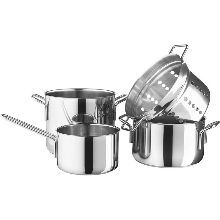 Eva Trio Stainless Steel Grydesæt 4 dele (1,8/3,6/4,8 L) inkl. pastaindsats
