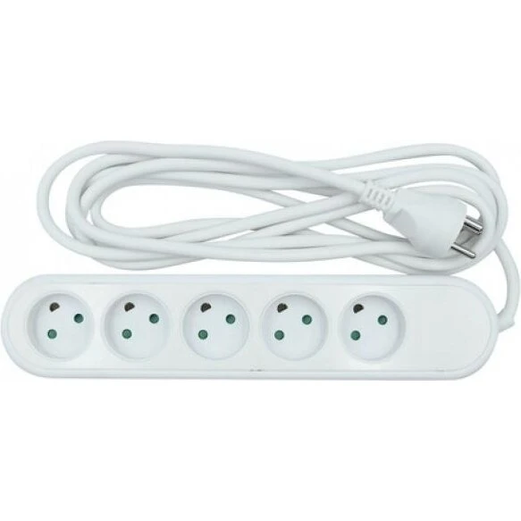 Nq Power 5-vejs stikdåse med jord, 3 m