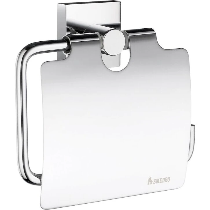 Smedbo House toiletrulleholder m/låg, poleret krom