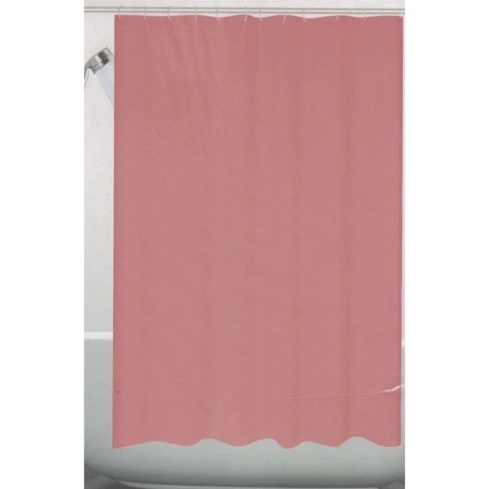 Badeforhæng 180x180 cm - Rosa, vandafvisende polyester