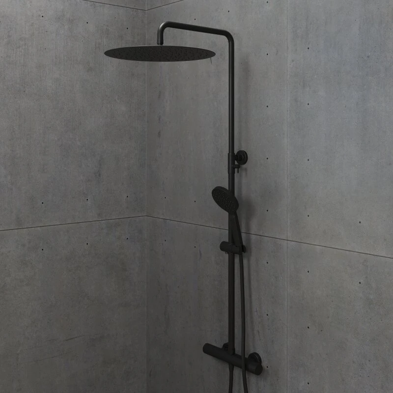 Dragør brusesæt med termostat og 40 cm topbruser, krom