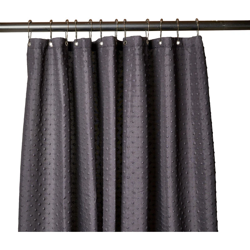 Ukendt mærke Bruseforhæng inkl. ringe 180x200 cm, sort